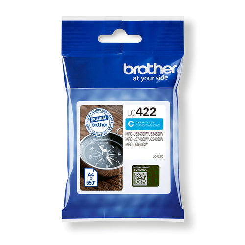 Brother LC422C blækpatron 1 stk Original Blå
