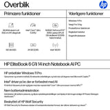 HP EliteBook 6 G1i AI Intel Core Ultra 5 225U Laptop 35,6 cm (14") WUXGA 24 GB DDR5-SDRAM 512 GB SSD Wi-Fi 7 (802.11be) Windows 11 Pro AI PC Sølv