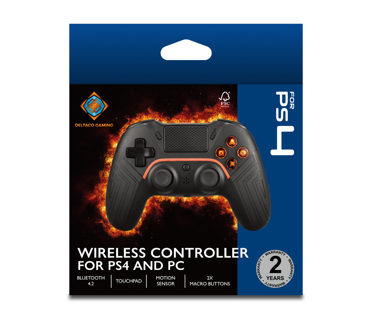 Deltaco Gaming controller PS4/PC/Android/iOS, black