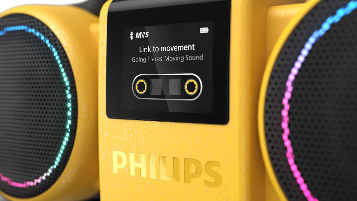 Philips The Roller Bærbar stereohøjttaler Gul 60 W