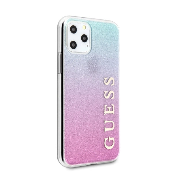 Guess GUHCN65PCUGLPBL iPhone 11 Pro Max rosenblå/rosablå hårdkasse Glitter Gradient
