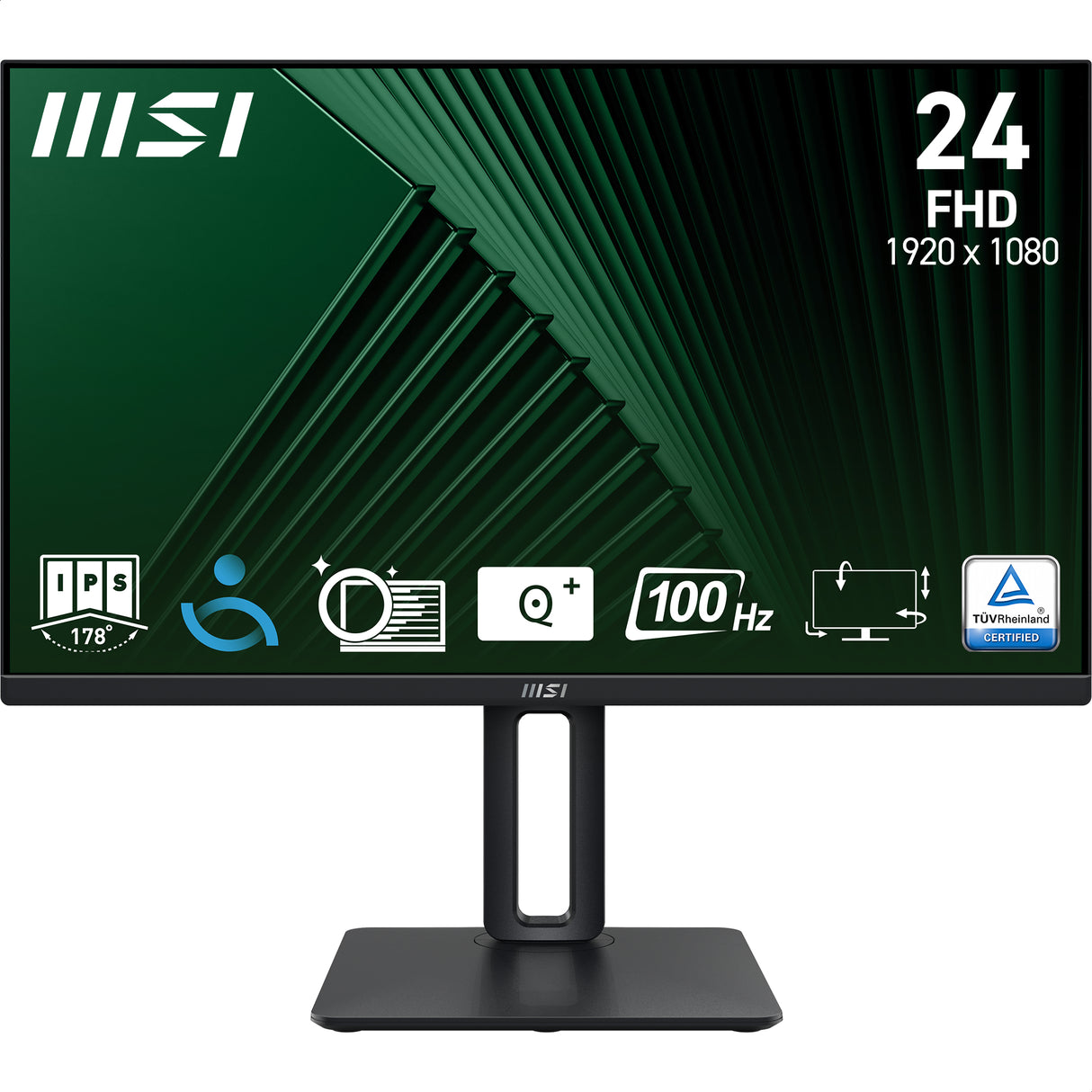 MSI PRO MP245PG 24 1920 x 1080 (Full HD) VGA (HD-15) HDMI DisplayPort 100Hz Pivot Skærm