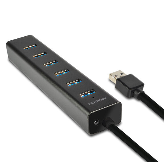 Axagon HUE-SA7BP interface hub USB 3.2 Gen 1 (3.1 Gen 1) Type-A 5000 Mbit/s Sort