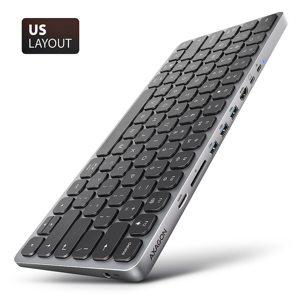 Axagon HMC-KB-US dockingstation Ledningsført USB 3.2 Gen 1 (3.1 Gen 1) Type-C Grå