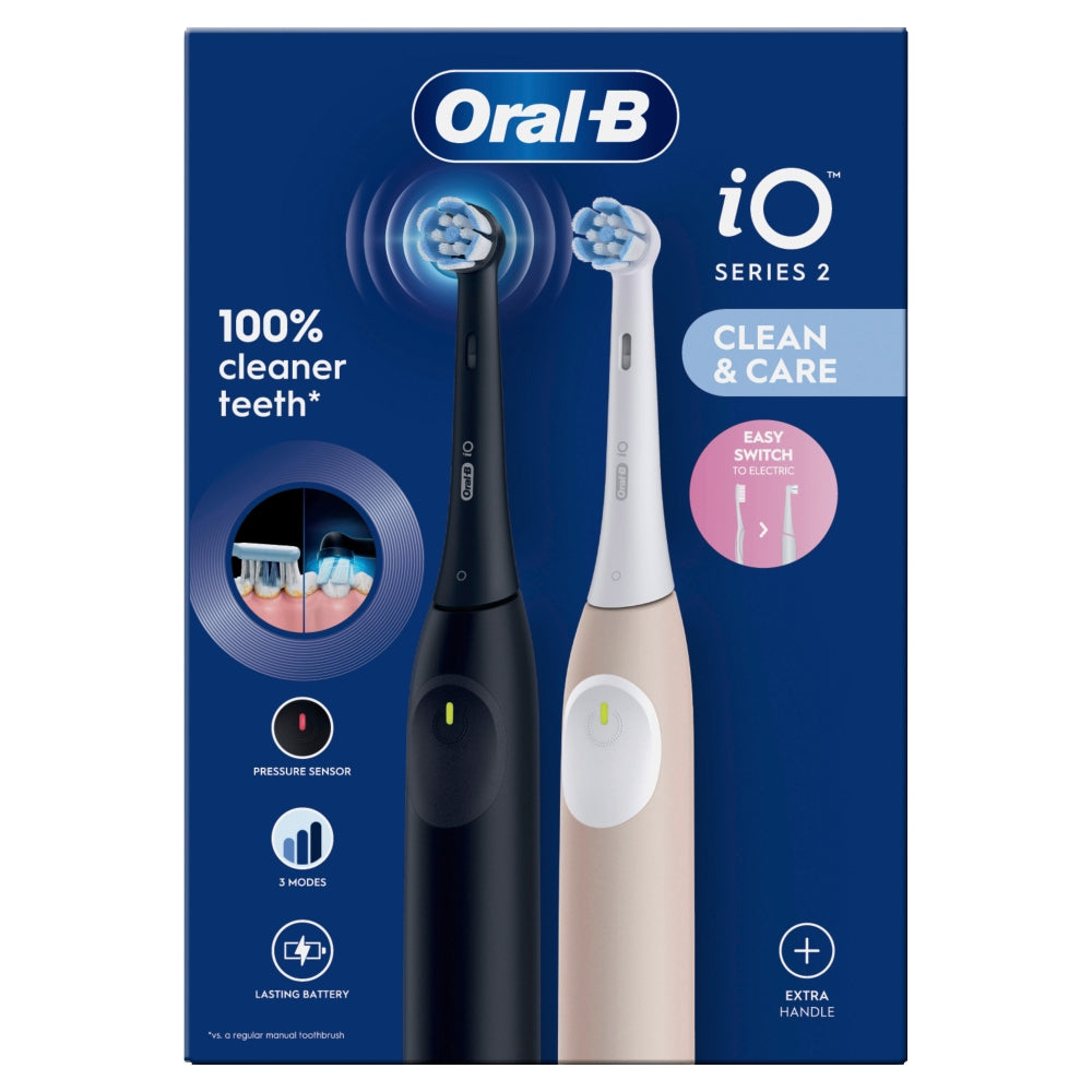 Oral-B iO Series 2 Duo Elektrisk tandbørste Sort/Lyserød
