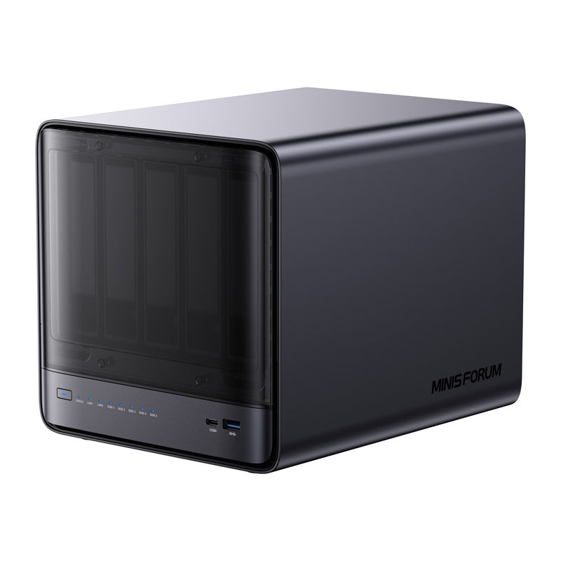 MINI-PC Minis Forum NAS N5 AMD Ryzen 7 H255, 16GB+128GB OS-lagring