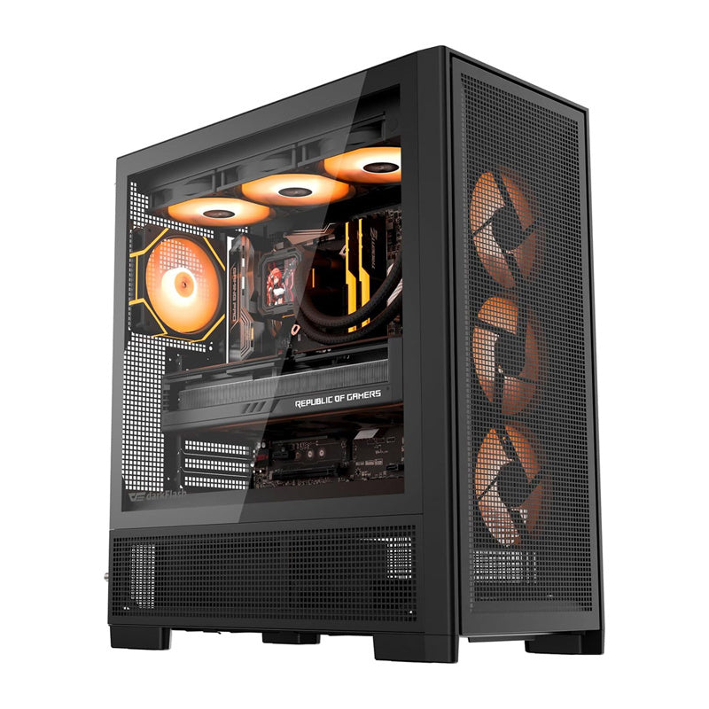 DarkFlash AIRNOVA computerkasse (sort) + 3 fans