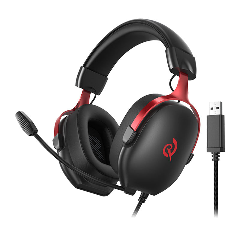 QCY Heroad VN200 Gaming Headphones (sort og rød)