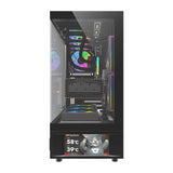 DarkFlash DS950V computerkasse med display (sort) + 6 ventilatorer