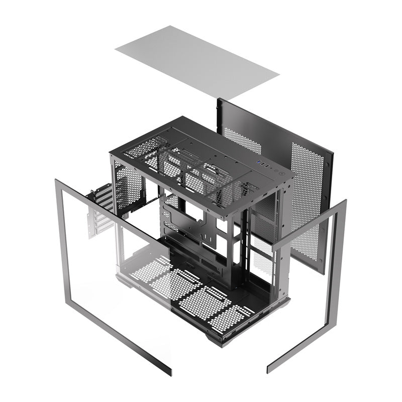 DarkFlash C280 computercase (sort) + 7 fans