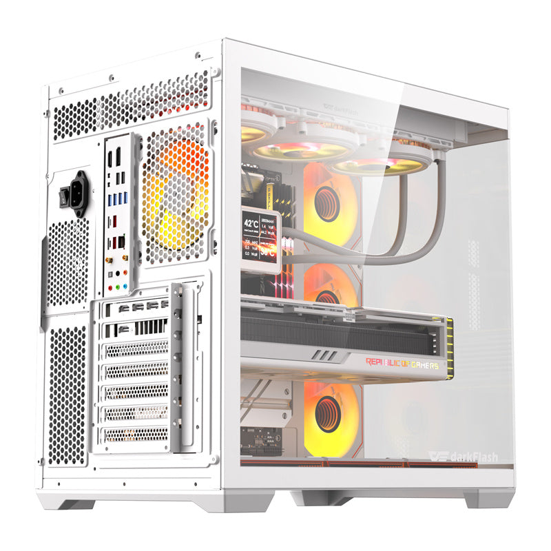 DarkFlash C280 computercase (hvid) + 7 fans