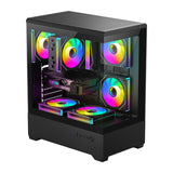 DarkFlash C365 computercase (sort) + 5 fans