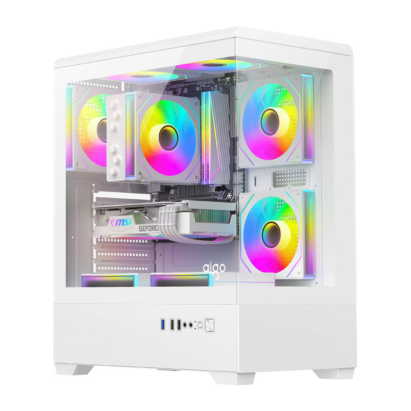 DarkFlash C365 computercase (hvid) + 5 fans