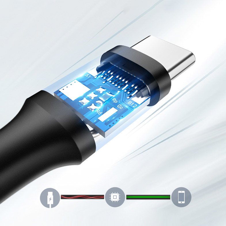 Ugreen US184 20882 USB-A 3.0 / USB-C 3A kabel 1m - sort