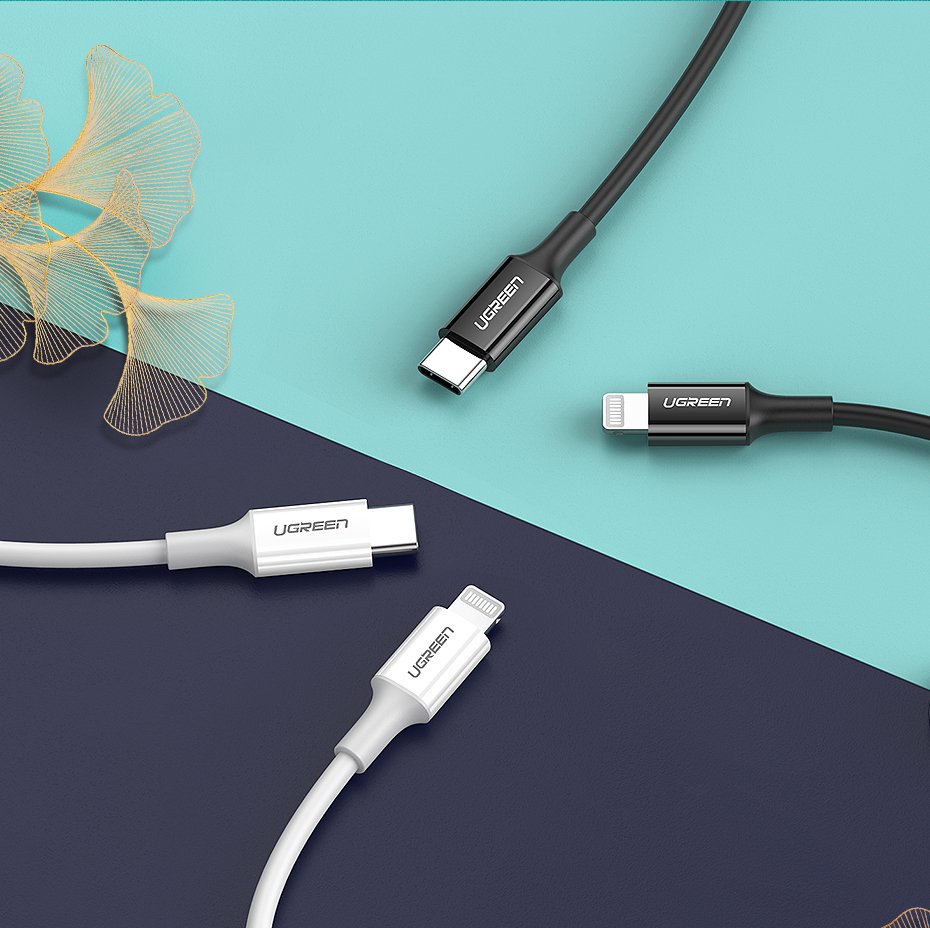 Ugreen US171 Lightning - USB-C MFi PD kabel 20W 480Mb/s 1m - hvid