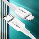 Ugreen US171 Lightning - USB-C MFi PD kabel 20W 480Mb/s 1m - hvid