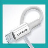 Ugreen US171 Lightning - USB-C MFi PD kabel 20W 480Mb/s 1m - hvid