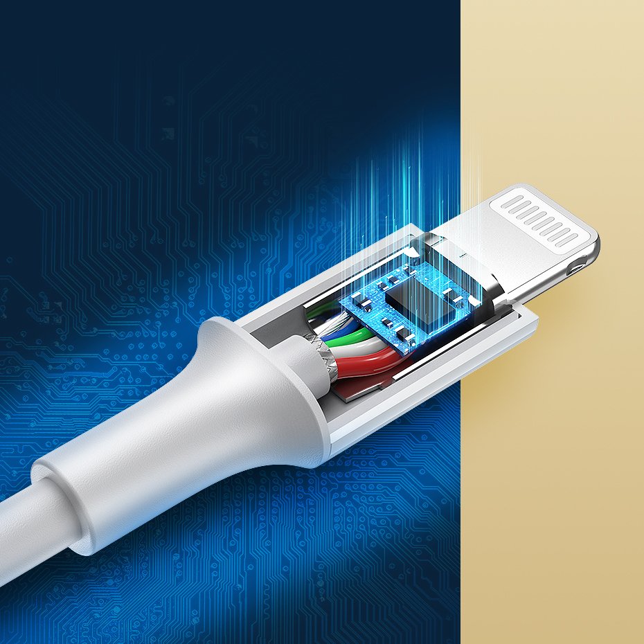 Ugreen US171 Lightning - USB-C MFi PD kabel 20W 480Mb/s 1m - hvid