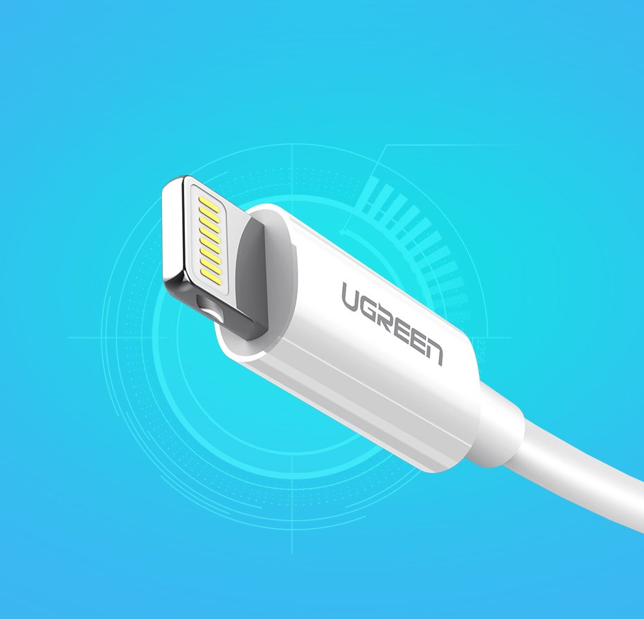 Ugreen US155 20728 USB-A / Lightning MFi 2.4A kabel 1m - hvid