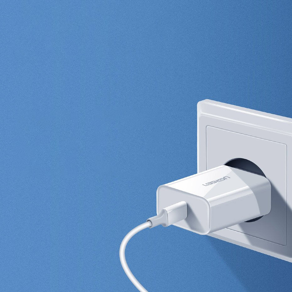 Ugreen USB-oplader Power Delivery 3.0 Hurtig opladning 4.0+ 20W 3A hvid (60450)