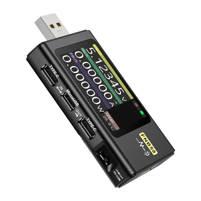 FNIRSI FNB58 USB Port Tester, sort