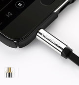 Fladgrøn AUX-lydkabel 3,5 mm mini jack 2m sølv (10599)