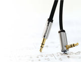 Fladgrøn AUX-lydkabel 3,5 mm mini jack 2m sølv (10599)