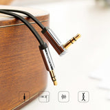 Fladgrøn AUX-lydkabel 3,5 mm mini jack 2m sølv (10599)