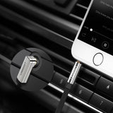 Fladgrøn AUX-lydkabel 3,5 mm mini jack 2m sølv (10599)