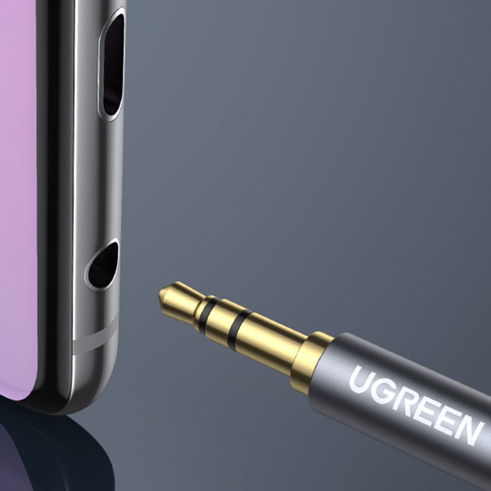 Ugreen AV118 10592 cable 3.5 mm mini jack (male) / 3.5 mm mini jack (female) 1m - silver