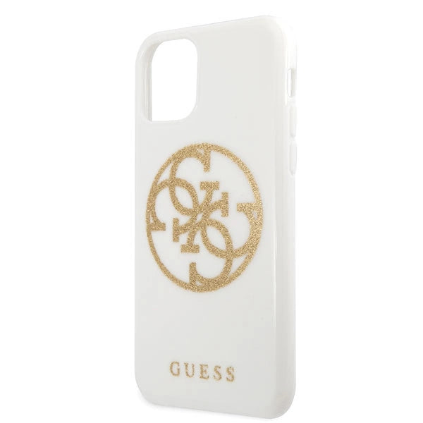 Guess GUHCN65TPUWHGLG iPhone 11 Pro Max hvid/hvid hard case Glitter 4G Circle Logo