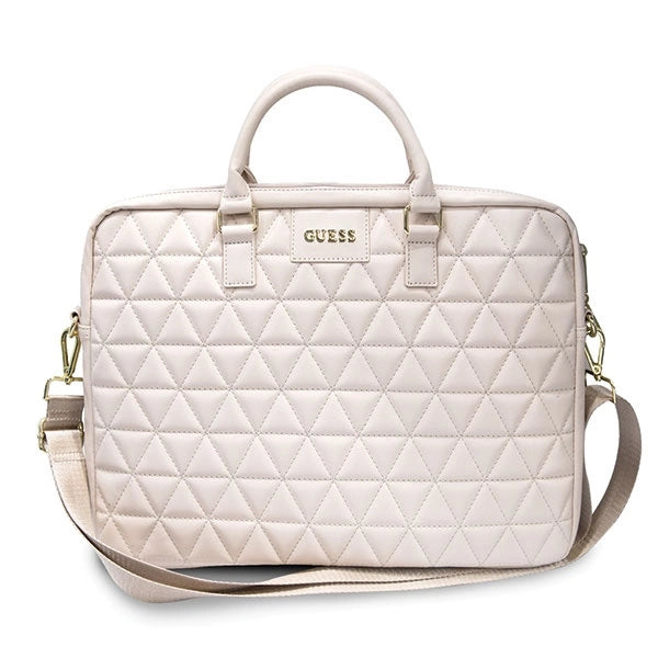 Guess Quilted taske til en 16" laptop - pink