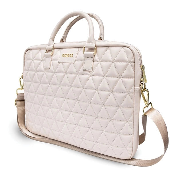 Guess Quilted taske til en 16" laptop - pink