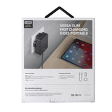 Uniq Versa Slim LITHOS kollektiv USB-C PD 18W vægoplader + USB-C / USB-C kabel - sort