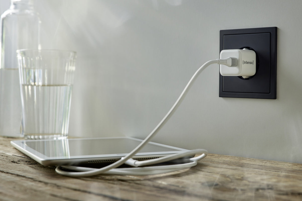 Intenso POWER ADAPTER USB-C GAN/7803022 Universel Hvid Vekselstrøm Hurtig opladning Indendørs