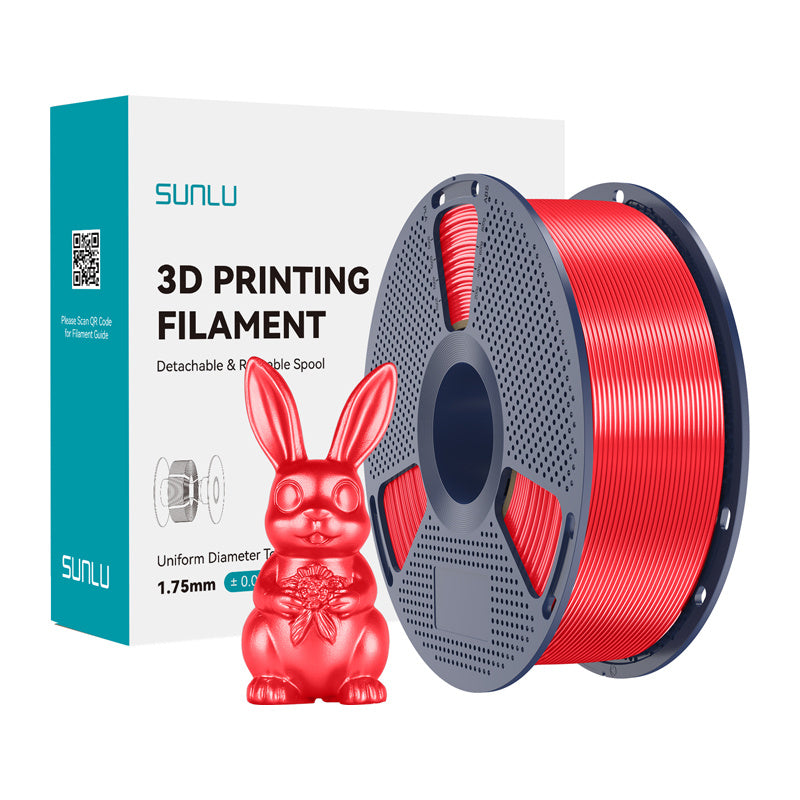 Sunlu PLA+ silkefilament (rødt)