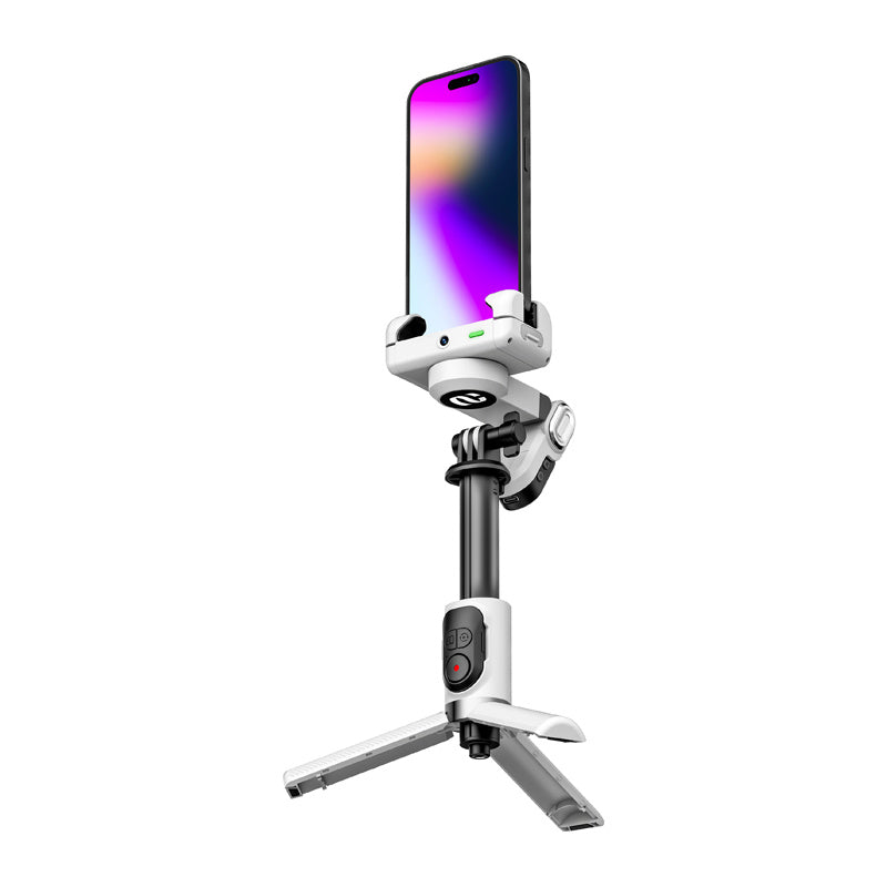 AOCHUAN M1 Pro Gimbal med RGB-belysning (hvid)