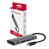 Axagon HMC-4G2 interface hub USB 3.2 Gen 2 (3.1 Gen 2) Type-C 10000 Mbit/s Grå