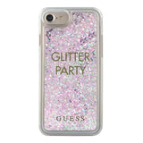 Guess GUHCP7GLUQPU iPhone 6/7/8 /SE 2020 / SE 2022 lilla/lila hårdkasse Liquid Glitter Party