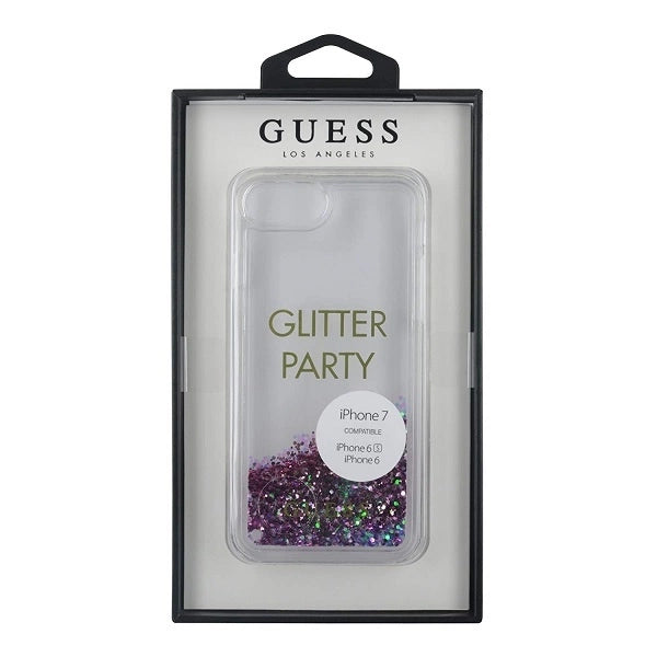 Guess GUHCP7GLUQPU iPhone 6/7/8 /SE 2020 / SE 2022 lilla/lila hårdkasse Liquid Glitter Party