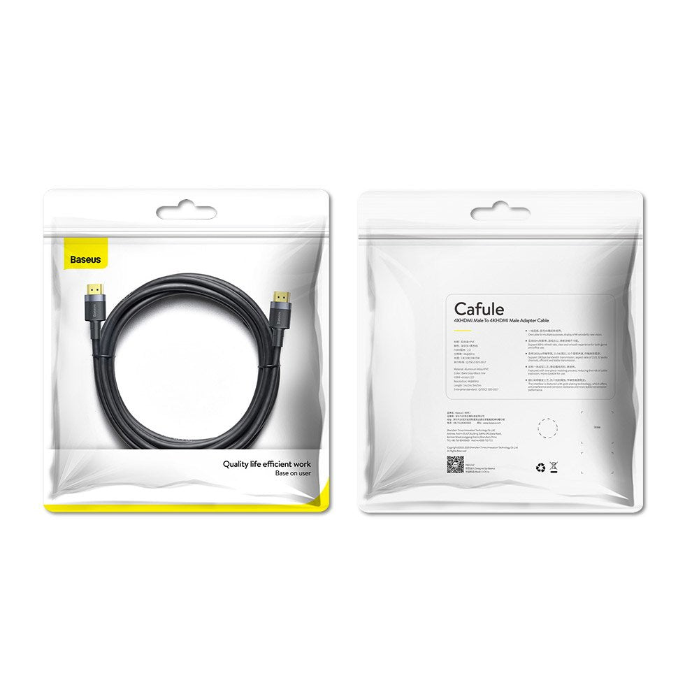 Baseus Cafule HDMI / HDMI 2.0 4K 60 Hz 3D 18 Gbps cable 3 m - black