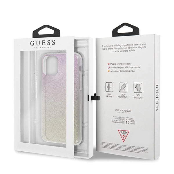 Guess GUHCN65PCUGLGPI iPhone 11 Pro Max roseguld/guld pink hårdkasse Gradient Glitter