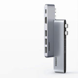 HUB Ugreen 60559 2x USB-C / USB-C PD (Thunderbolt 3, 100W, 4K 60 Hz, 10 Gbps) / HDMI 4K 30 Hz / 3x USB 3.0 til MacBook Pro / Air - Grå