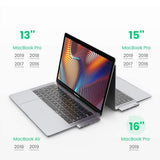 HUB Ugreen 60559 2x USB-C / USB-C PD (Thunderbolt 3, 100W, 4K 60 Hz, 10 Gbps) / HDMI 4K 30 Hz / 3x USB 3.0 til MacBook Pro / Air - Grå