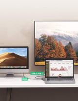 HUB Ugreen 60559 2x USB-C / USB-C PD (Thunderbolt 3, 100W, 4K 60 Hz, 10 Gbps) / HDMI 4K 30 Hz / 3x USB 3.0 til MacBook Pro / Air - Grå