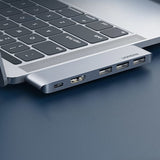 HUB Ugreen 60559 2x USB-C / USB-C PD (Thunderbolt 3, 100W, 4K 60 Hz, 10 Gbps) / HDMI 4K 30 Hz / 3x USB 3.0 til MacBook Pro / Air - Grå