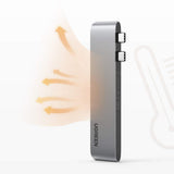 HUB Ugreen 60559 2x USB-C / USB-C PD (Thunderbolt 3, 100W, 4K 60 Hz, 10 Gbps) / HDMI 4K 30 Hz / 3x USB 3.0 til MacBook Pro / Air - Grå