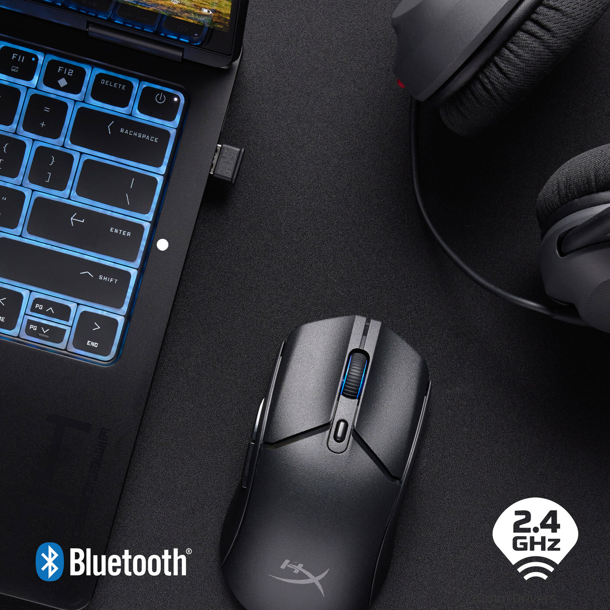 HyperX Pulsefire Haste 2 Core – Trådløs gamingmus (sort/sort)