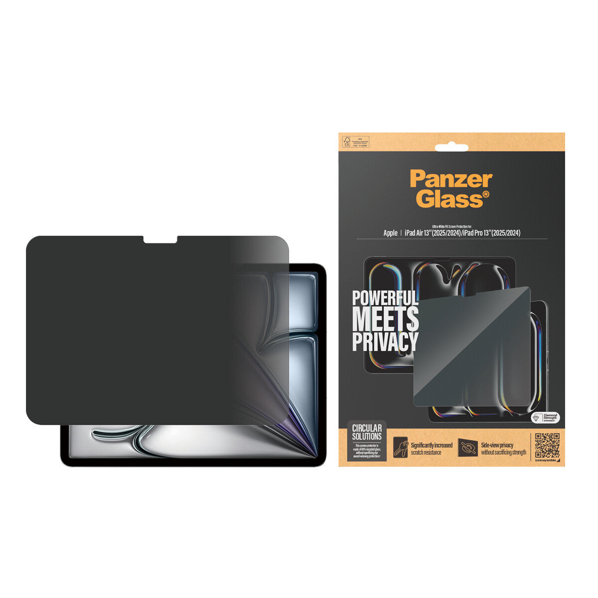 PanzerGlass ® 2-Way Privacy Skærmbeskyttelse iPad Air 13'' (2024-2025) | iPad Pro 13'' (2024-2025) | Ultra-Wide Fit