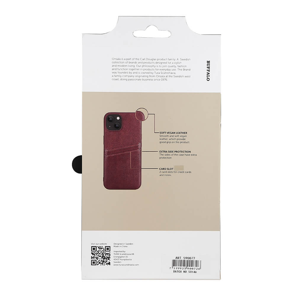 Cover PU 2 kort Brun - iPhone 13/14